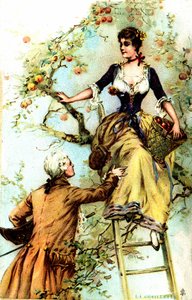 Picking: Publicity for the cacao Blooker 1874 by Louis Paul Pierre Dumont