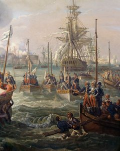 Royal fleet following Louis XVI at Cherbourg June 23 by Louis Philippe Crepin
