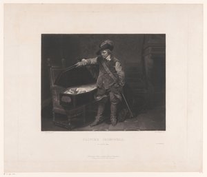 Oliver Cromwell by the Coffin of Charles I, King of England by Louis Pierre Henriquel Dupont