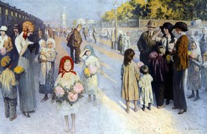 A Railway Station in Russia of the Trans-Siberian, Early 20th Century, Illustration by Sabatier
