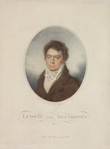 Ludwig van Beethoven (1770-1827) engraved by Blasius Hofel, 1814 by Louis Rene Letronne