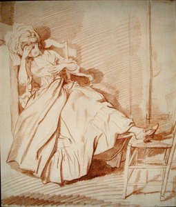 Study of a Sleeping Girl by Louis Rolland Trinquesse