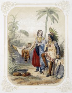 Family in Oceania - in Album du Jeune Voyageur, Illustrated by Louis Lassalle
