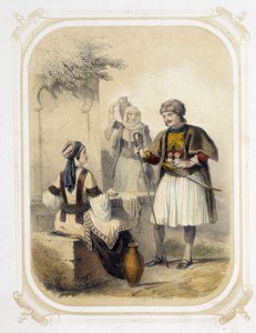Inhabitants of Greece - in Album du jeune voyageur, illustrated by Louis Lassalle by Louis Simon Lassalle