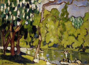 Boats on the lake in the Bois de Boulogne