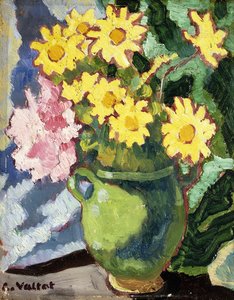 Yellow Daisies in a Green Jug by Louis Valtat