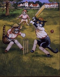 Cats Playing Cricket by Louis Wain