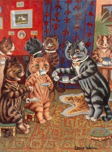 Taking tea by Louis Wain