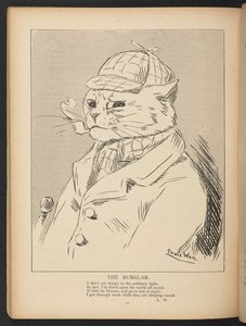 The Burglar, from p. 72, Louis Wain Annual
