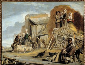 The cart or the return of the hay (Painting by Louis Le Nain) by Louis le Nain