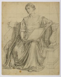 Untitled (Seated Draped Female Allegorical Figure) by Louise Cox