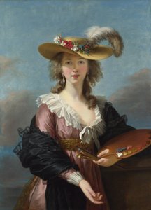 Self Portrait in a Straw Hat by Elisabeth Louise Vigee Lebrun