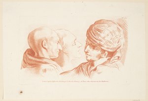 Study of Three Male Heads