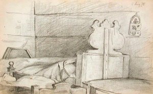 Bedroom (recto), Satan (verso) by Lovis Corinth