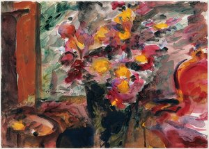 Flower Vase on a Table. 1922 by Lovis Corinth