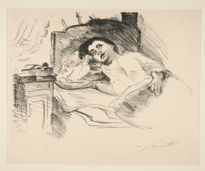 Lady Resting in Bed by Lovis Corinth