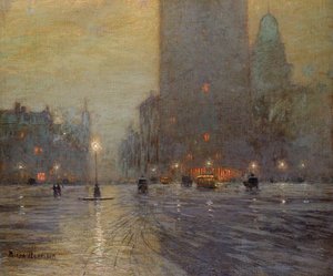 Madison Square, Rainy Night by Lowell Birge Harrison