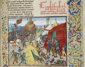 Charles of Blois captured at the Battle of La Roche-Derrien by Loyset Liedet