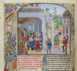 Homage of Louis II of Male by a deputation of Ghent by Loyset Liedet