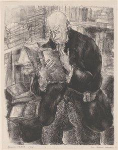 Man Reading in a Library