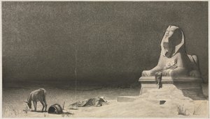 The Rest on the Flight into Egypt (detail), Sketch of a Sphinx verso, c. 1879-80