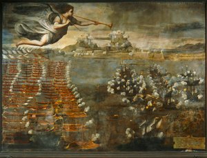 Scene of the Battle of Lepanto by Luca Cambiaso