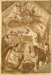 The Nativity, mid 16th century by Luca Cambiaso