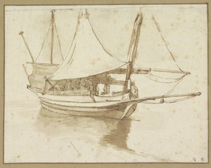 Two-Master with Reefed Sail