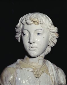 Angel Holding a Candle (detail) by Luca Della Robbia