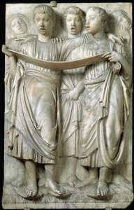 La Cantoria or Children Singing in Choir (Marble Relief by Luca della Robbia, c.1400-1482, Quattrocento)