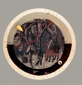 September: the harvest, terracotta by Luca della Robbia