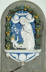 The Virgin Adoring the Child High Relief by Luca della Robbia 15th century Sanctuary of Verna, Italy