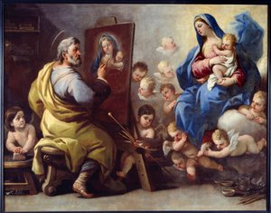 Saint Luke Painting the Virgin by Luca Giordano