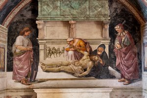 Lamentation of the Dead Christ Between the Two Saints of Orvieto by Luca Signorelli