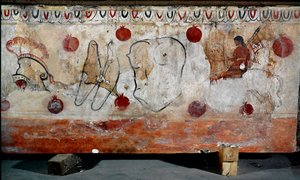 A Rider and the Different Elements of His Armor, Lucanian Fresco, 4th Century BC, Necropolis of Paestum, Italy