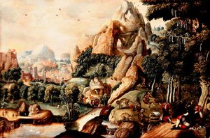 A Landscape with Monkeys and Humans and Mythical City Beyond