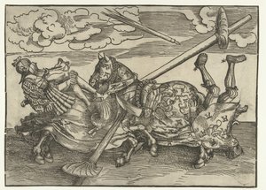 German Tournament with Two Noblemen as Knights on Horseback