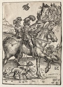 A Gentleman and a Lady Riding to the Chase by Lucas Cranach