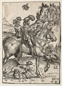 A Gentleman and a Lady Riding to the Chase by Lucas Cranach the Elder