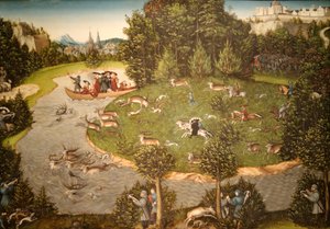 A Stag Hunt with the Elector Friedrich the Wise by Lucas Cranach the Elder