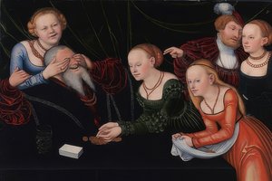 Old Man Beguiled by Courtesans by Lucas Cranach the Elder