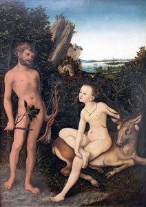 Apollo and Diana in Wooded Landscape by Lucas Cranach the Elder