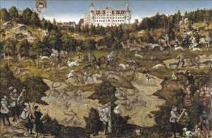 Hunt in Honour of Emperor Charles V at Torgau Castle by Lucas Cranach the Elder