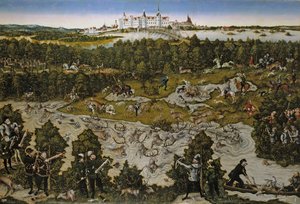 Hunt in Honour of Emperor Ferdinand I at Torgau Castle by Lucas Cranach the Elder