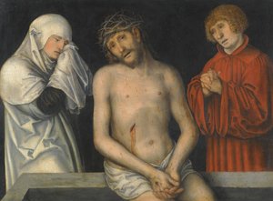 Man of Sorrows Flanked by the Virgin and St John by Lucas Cranach the Younger