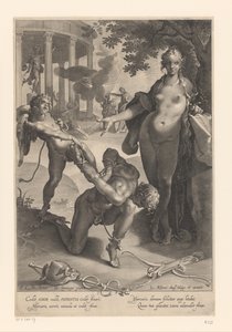 Cupid Tying Up Mercury While Venus Watches