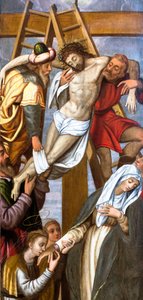 The Descent from the Cross by Lucas de (attr.to) Heere