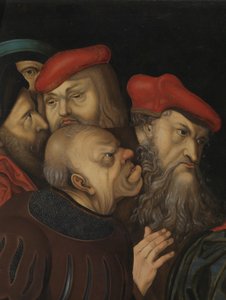 Christ and the Woman Taken in Adultery (detail) by Lucas the Elder (after) Cranach
