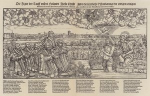 Frederick III, Elector of Saxony and Martin Luther witnessing the baptism of Christ