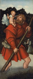 Saint Christopher Carrying the Christ Child; and The Archangel Michael Holding the Scales of Justice